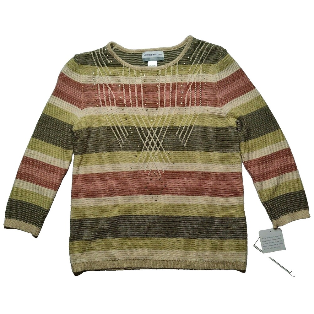 Alfred Dunner Petite PXL‎ Cedar Canyon Embellished Sweater NEW